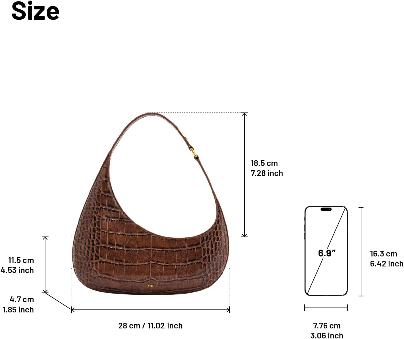 image:imageJW PEI Womens Harlee Shoulder BagBrown Croc