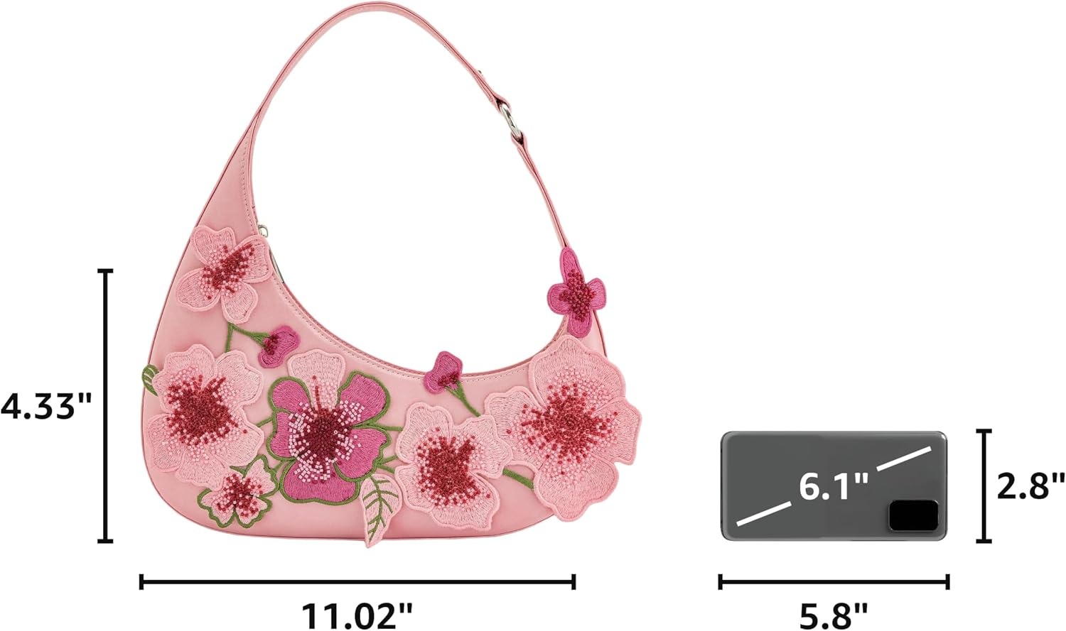 image:imageJW PEI Womens Harlee Shoulder BagEmbroidered Pink