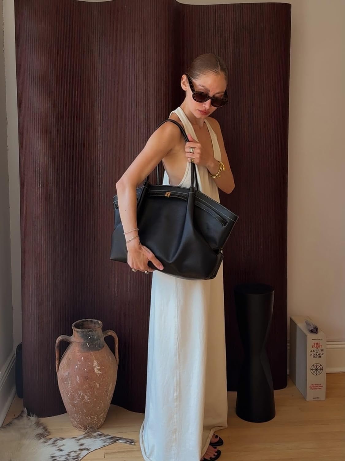image:imageJW PEI Womens Hana Large Tote BagSolid Black