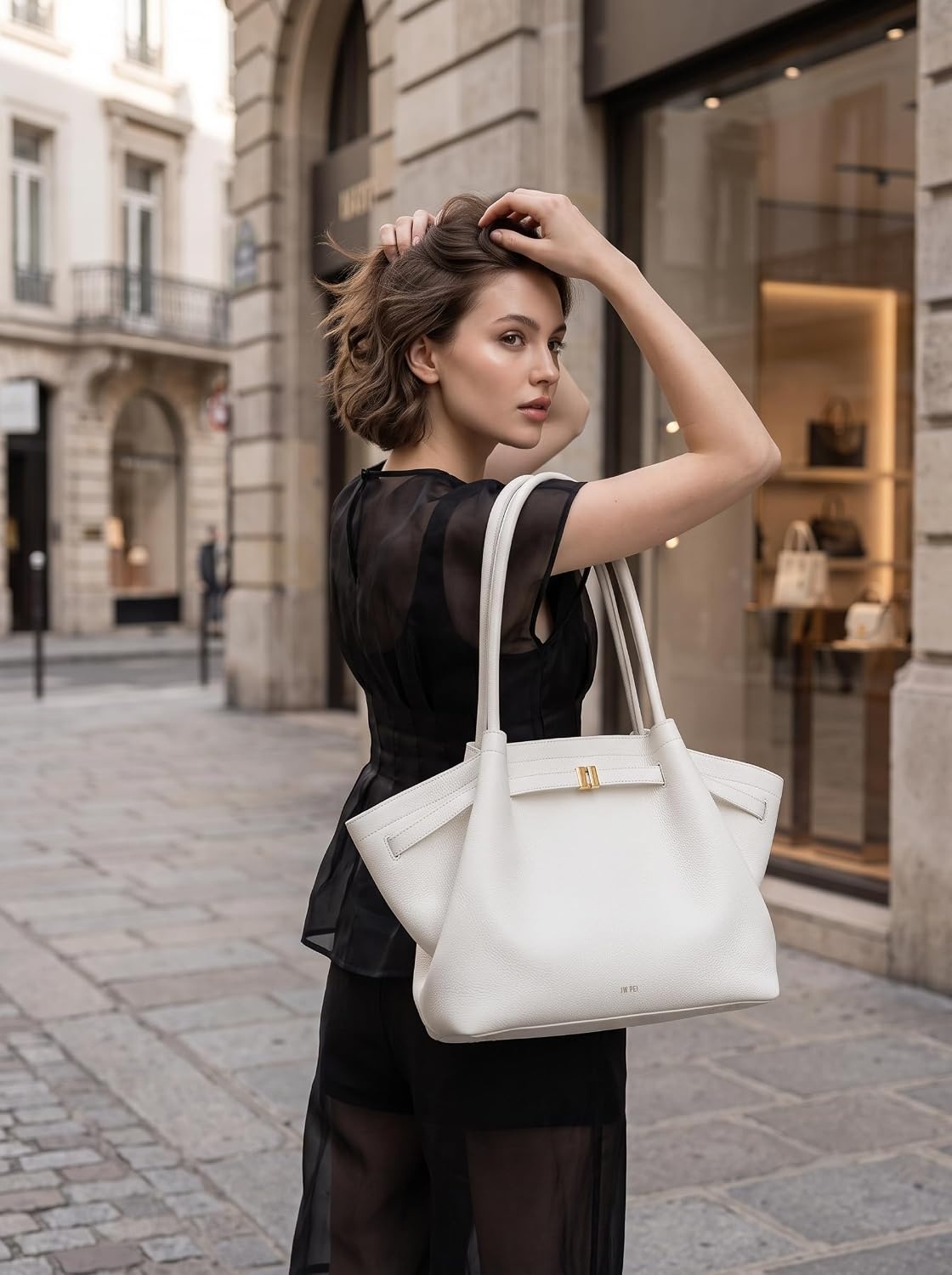 image:imageJW PEI Womens Hana Large Tote BagWhite