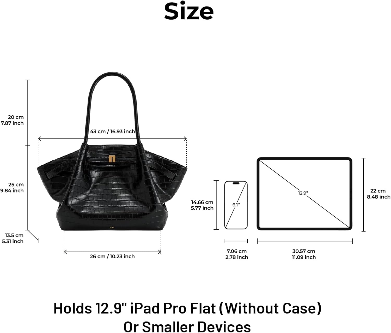 image:imageJW PEI Womens Hana Medium Tote BagBlack Croc