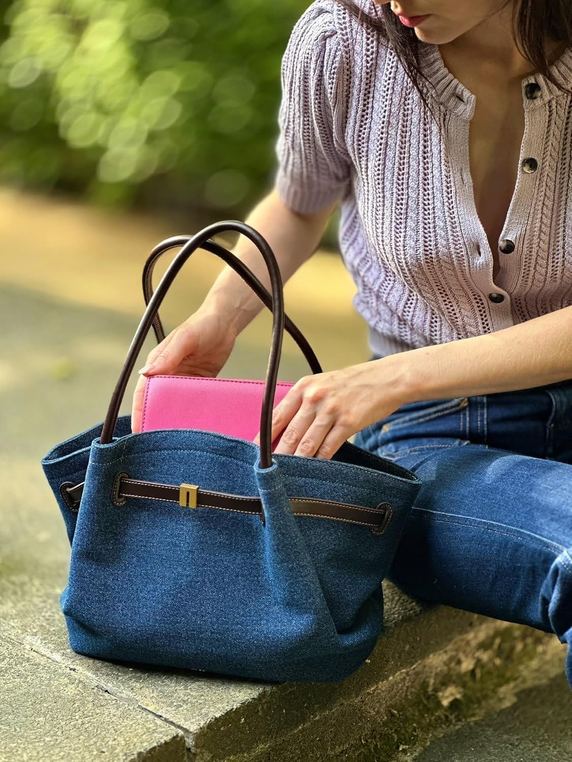 image:imageJW PEI Womens Hana Medium Tote BagBlue Denim