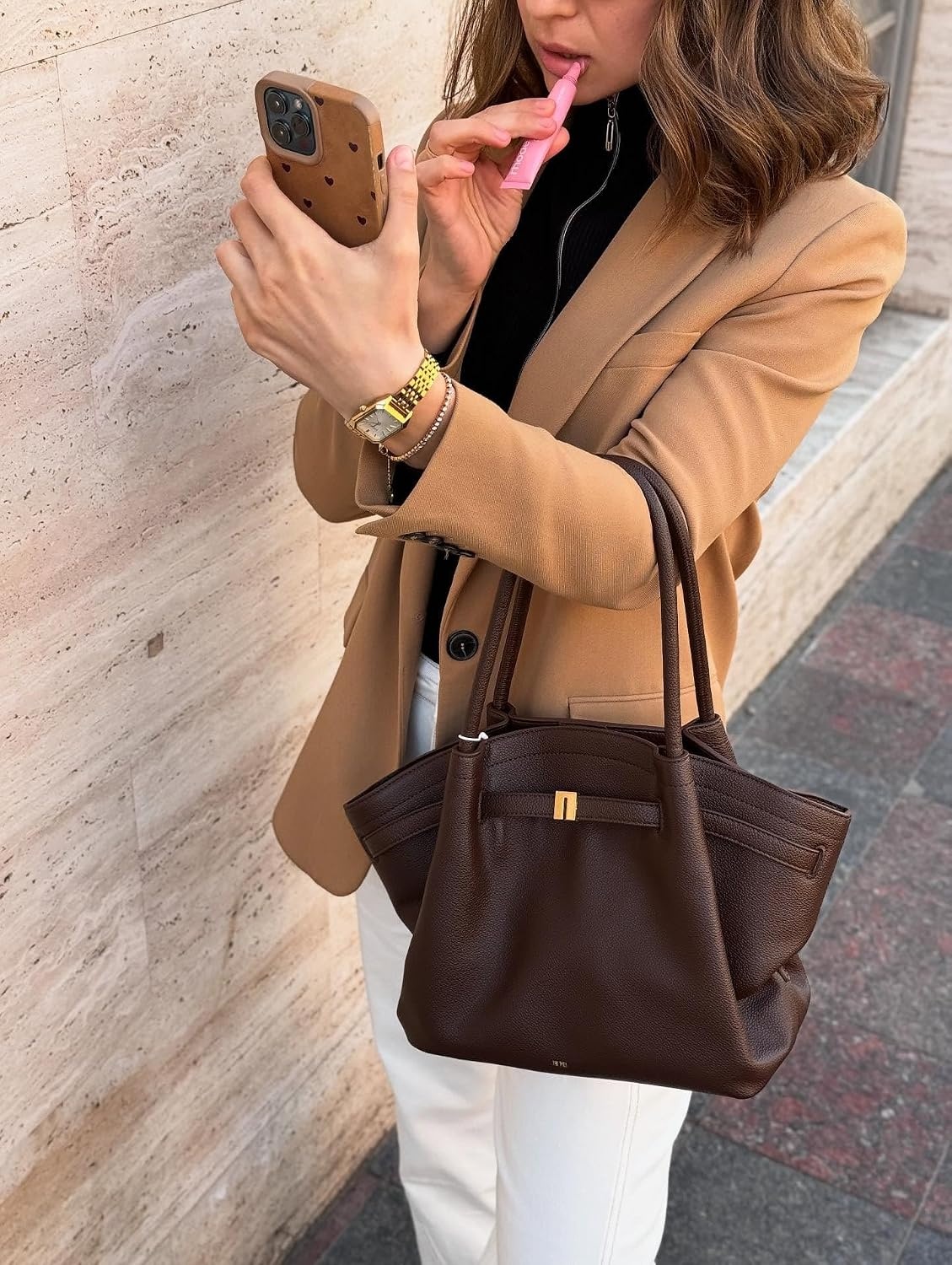 image:imageJW PEI Womens Hana Medium Tote BagDark Brown