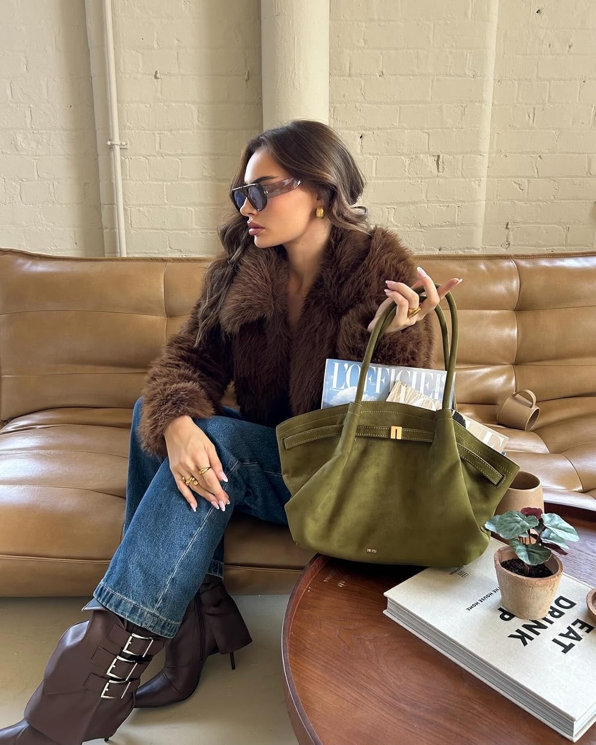 image:imageJW PEI Womens Hana Medium Tote BagDark Olive