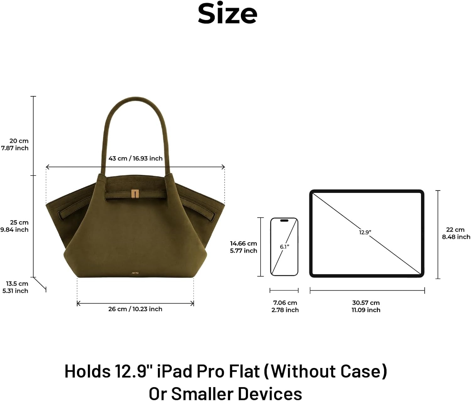 image:imageJW PEI Womens Hana Medium Tote BagDark Olive