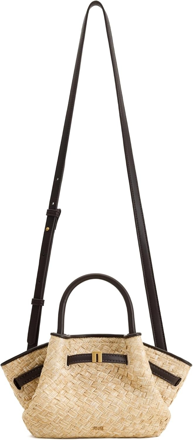 image:imageJW PEI Womens Hana Mini Tote BagBrown Faux Straw