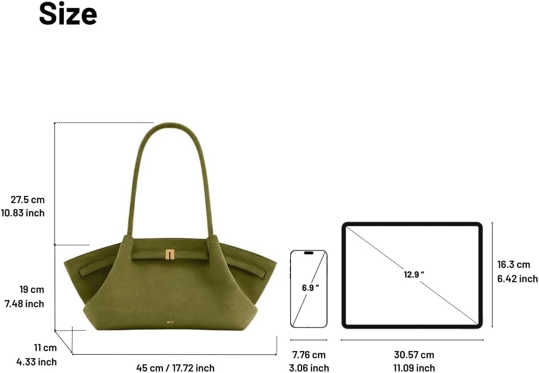image:imageJW PEI Womens Hana Wide Faux Suede Tote BagOlive Green