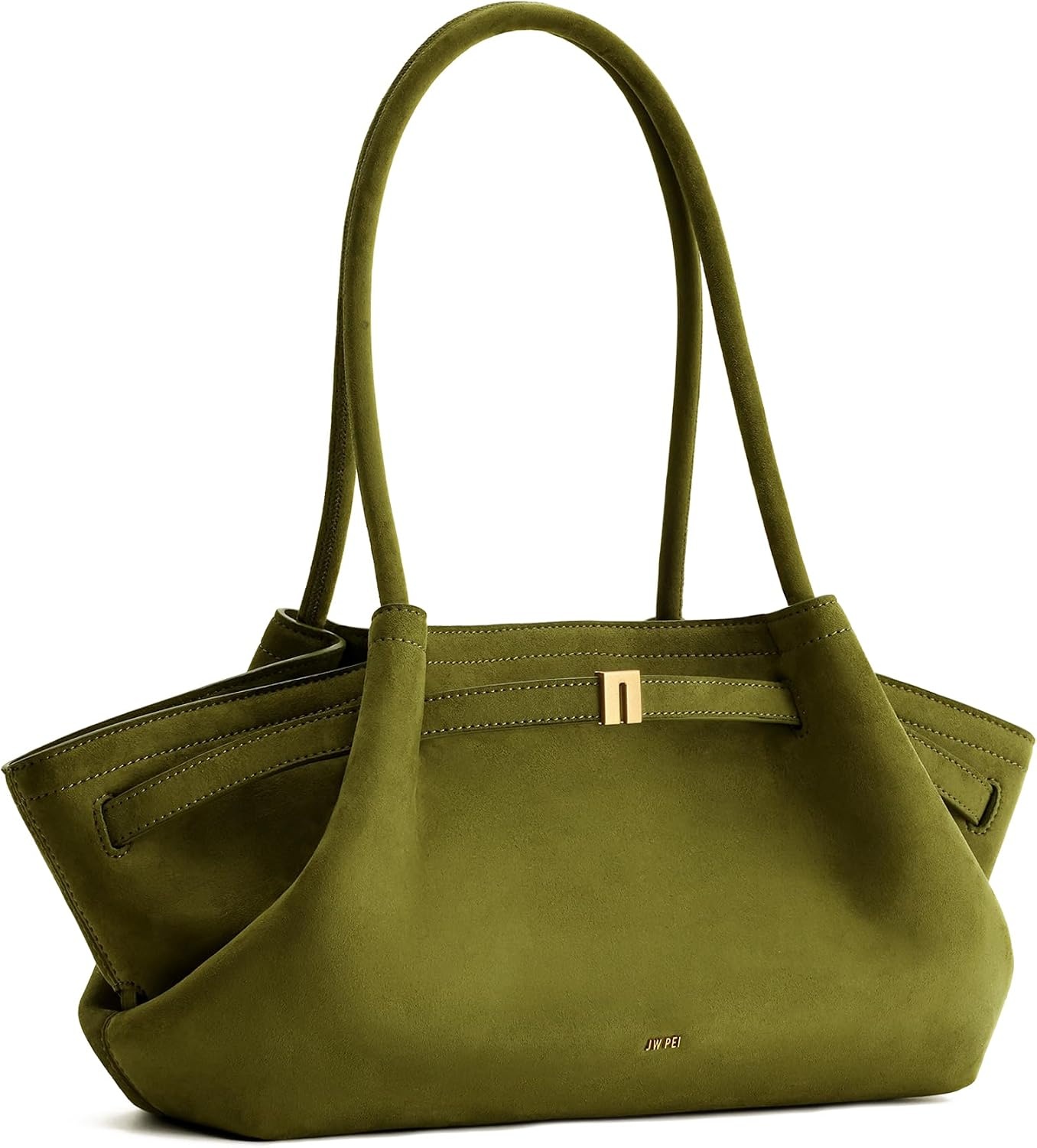 image:imageJW PEI Womens Hana Wide Faux Suede Tote BagOlive Green