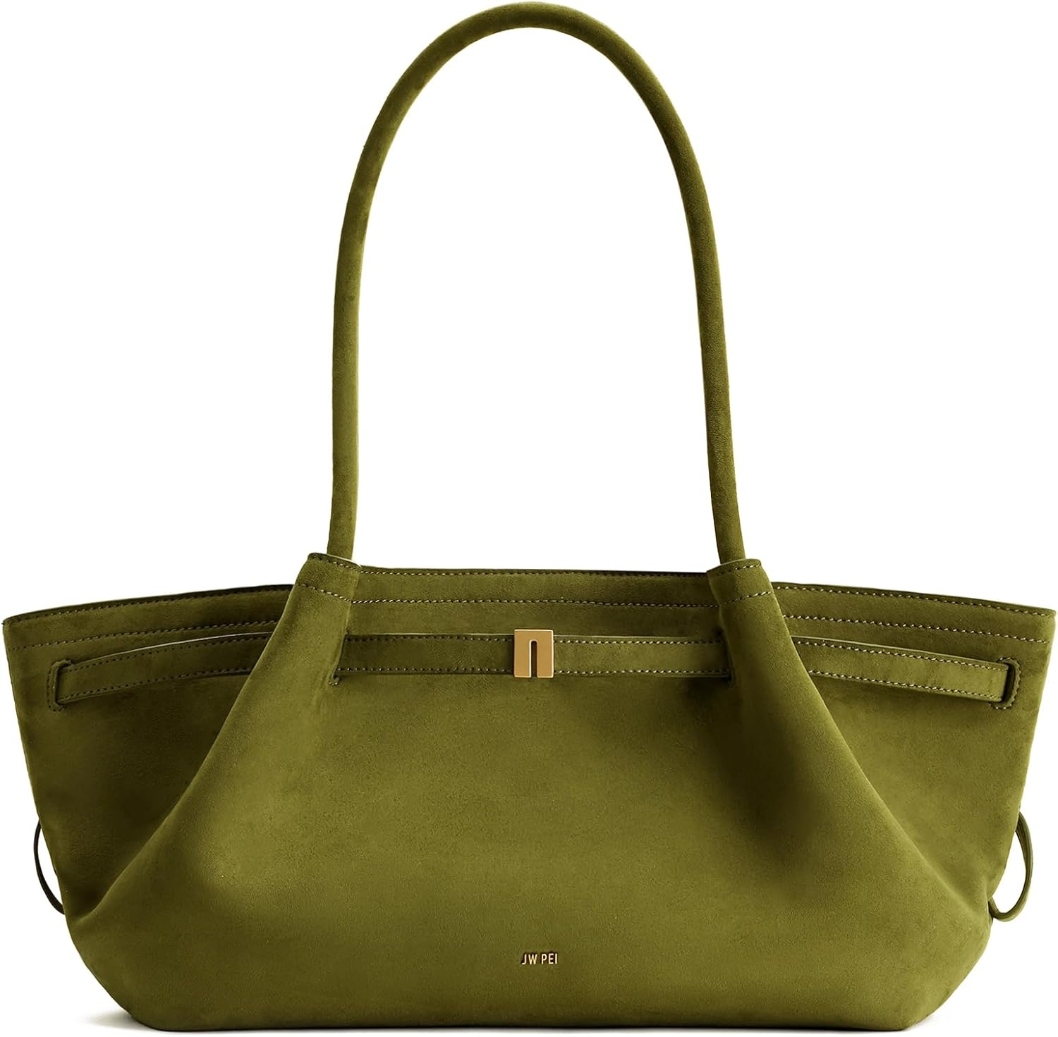 image:imageJW PEI Womens Hana Wide Faux Suede Tote BagOlive Green