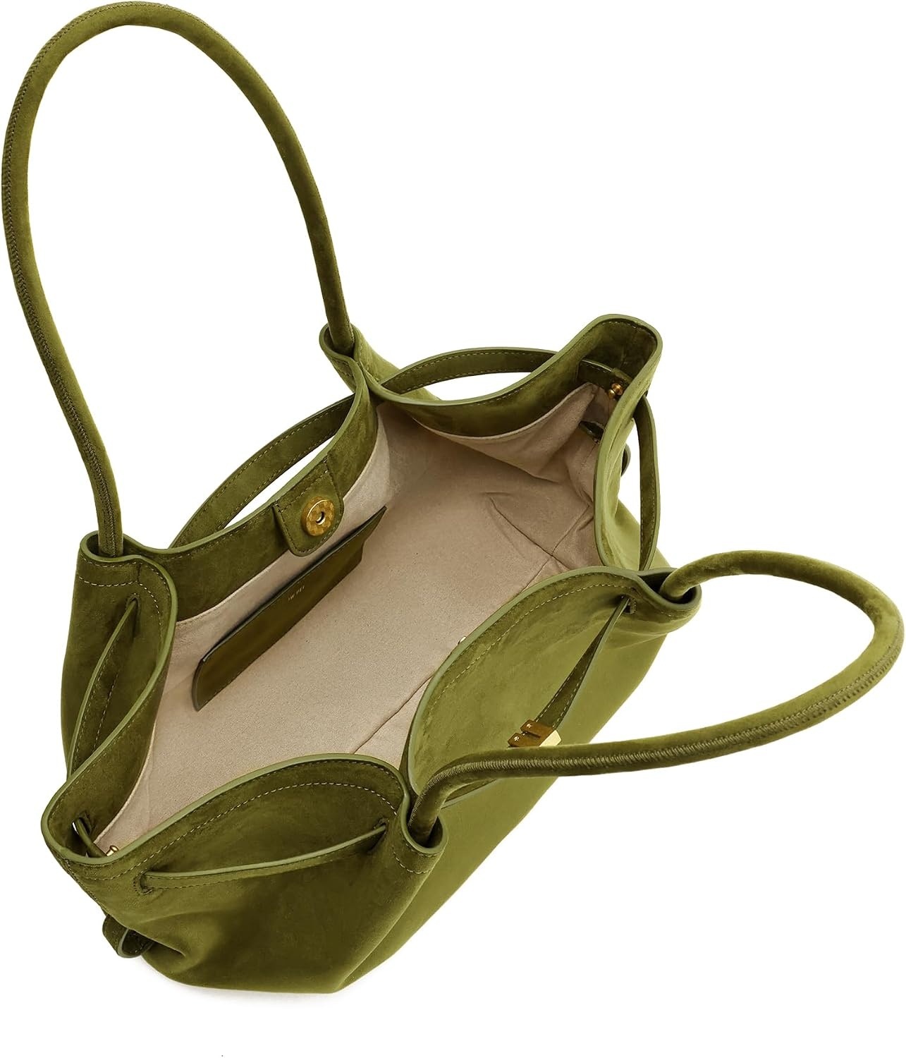 image:imageJW PEI Womens Hana Wide Faux Suede Tote BagOlive Green