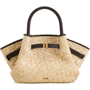 JW PEI Women’s Hana Mini Tote Bag(Brown Faux Straw)