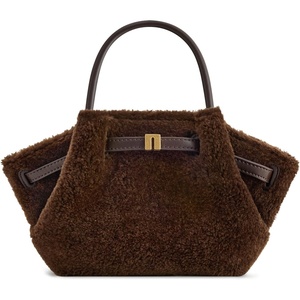 JW PEI Women’s Hana Mini Tote Bag(Dark Brown Faux Fur)